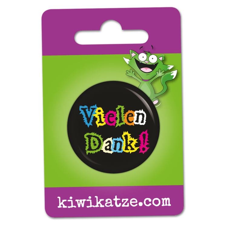 Ansteckbutton Vielen Dank! an Eurolochkarte